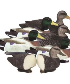 Higdon Battleship Powers' Pack, Foam Filled, 3 Mallard Drakes Flocked Heads 3 Black Ducks
